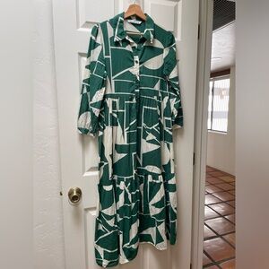 Zara Geometric Boho Maxi Dress S